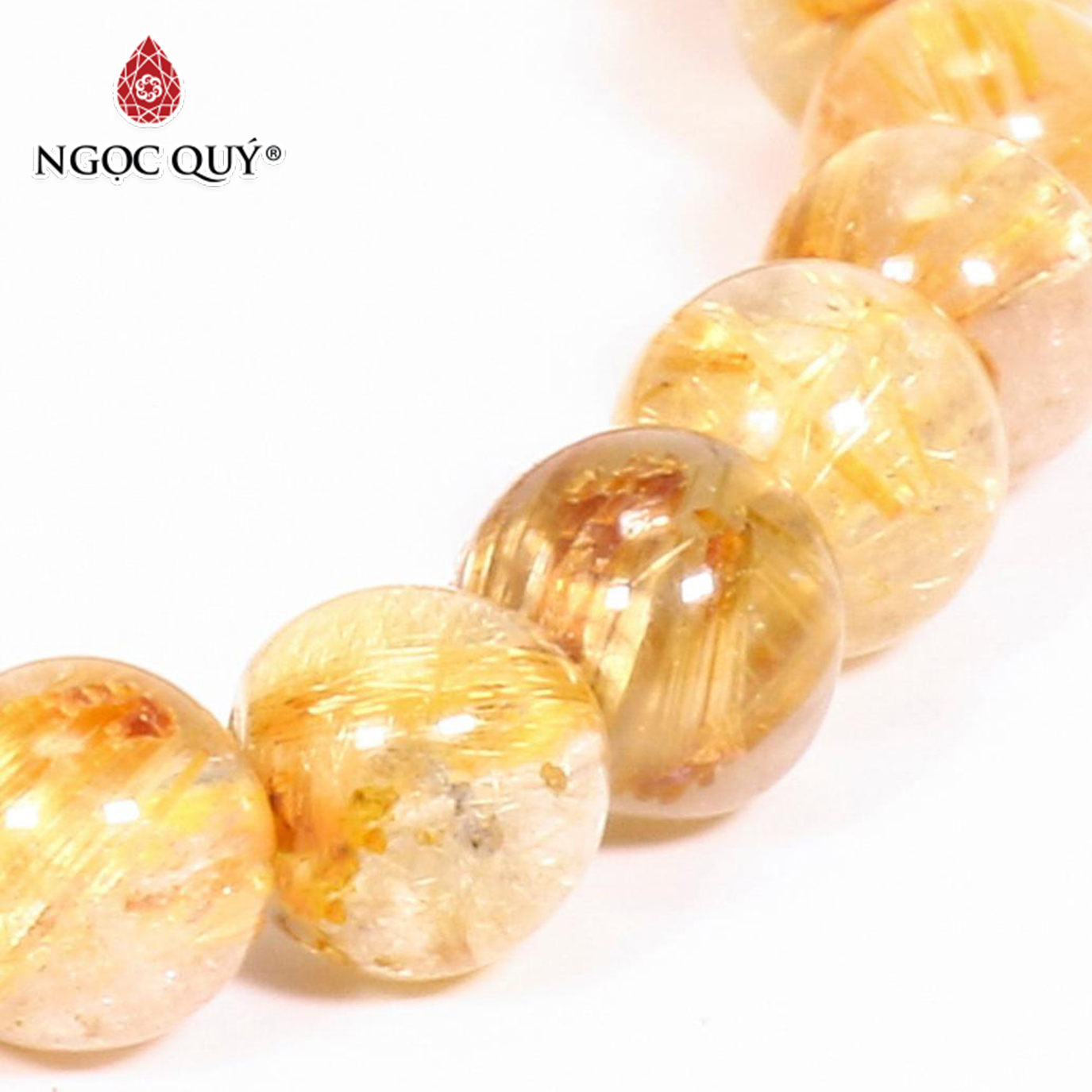 Vòng tay đá thạch anh tóc vàng mệnh thủy, kim - Ngọc Quý Gemstones