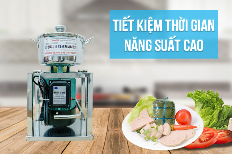 Máy Xay Giò Chả Mini 0.5 Kg/ Mẻ, Inox Cao Cấp, Công Suất 750W, Chân vuông