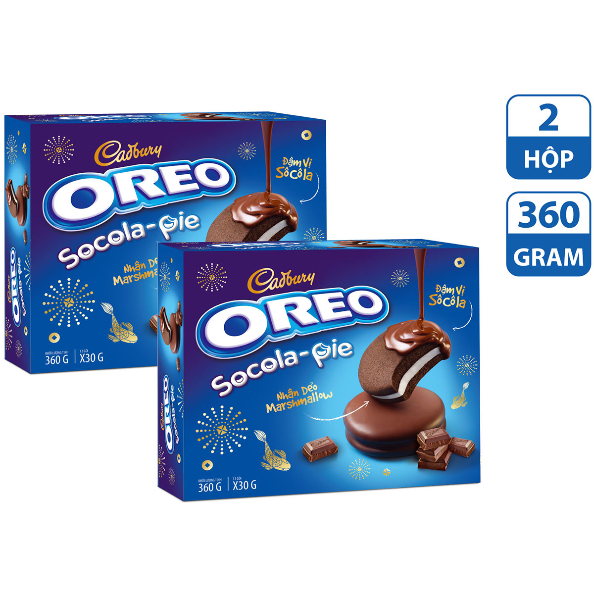 Combo 2 Hộp Bánh OREO Socola Pie 2x360g