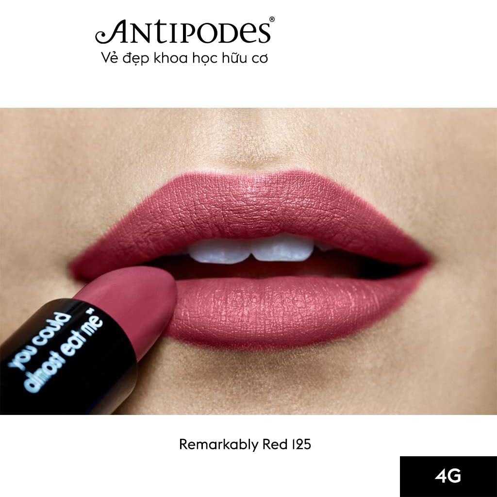 Son Môi Thiên Nhiên Màu #10 Đỏ Hồng Antipodes Lipstick Remarkably Red 125 4g