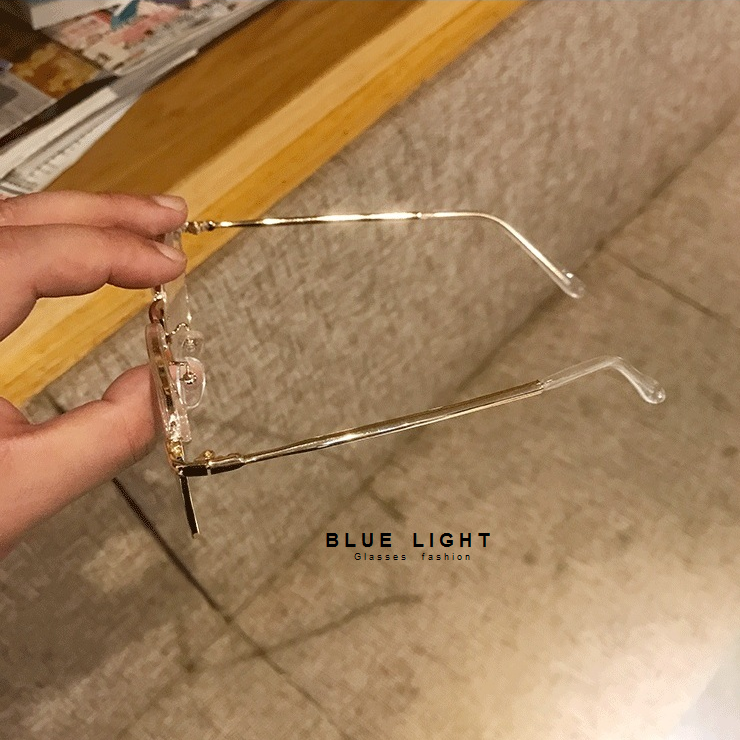 Kính Giả Cận, Gọng Kính Cận Nam Nữ Mắt Tròn Gọng Vàng Mí Trong Suốt Hàn Quốc - BLUE LIGHT SHOP