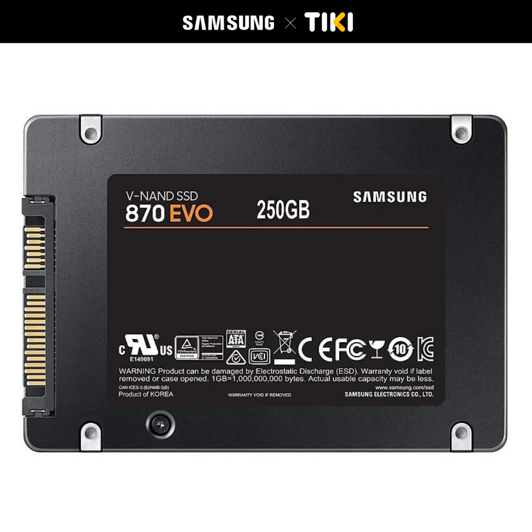 Ổ cứng SSD Samsung 870 EVO SATA III 2.5&quot; SSD 250GB (MZ-77E250BW) - Hàng Chính Hãng