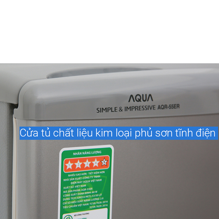 Tủ lạnh Aqua 50 lít AQR-55ER (SS)