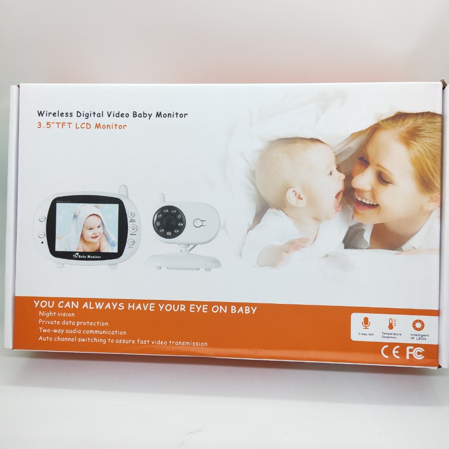 Máy Báo Khóc Baby Monitor màn hình Full HD 3,5inh – mbk05, không dây, tần số sóng 2.4G