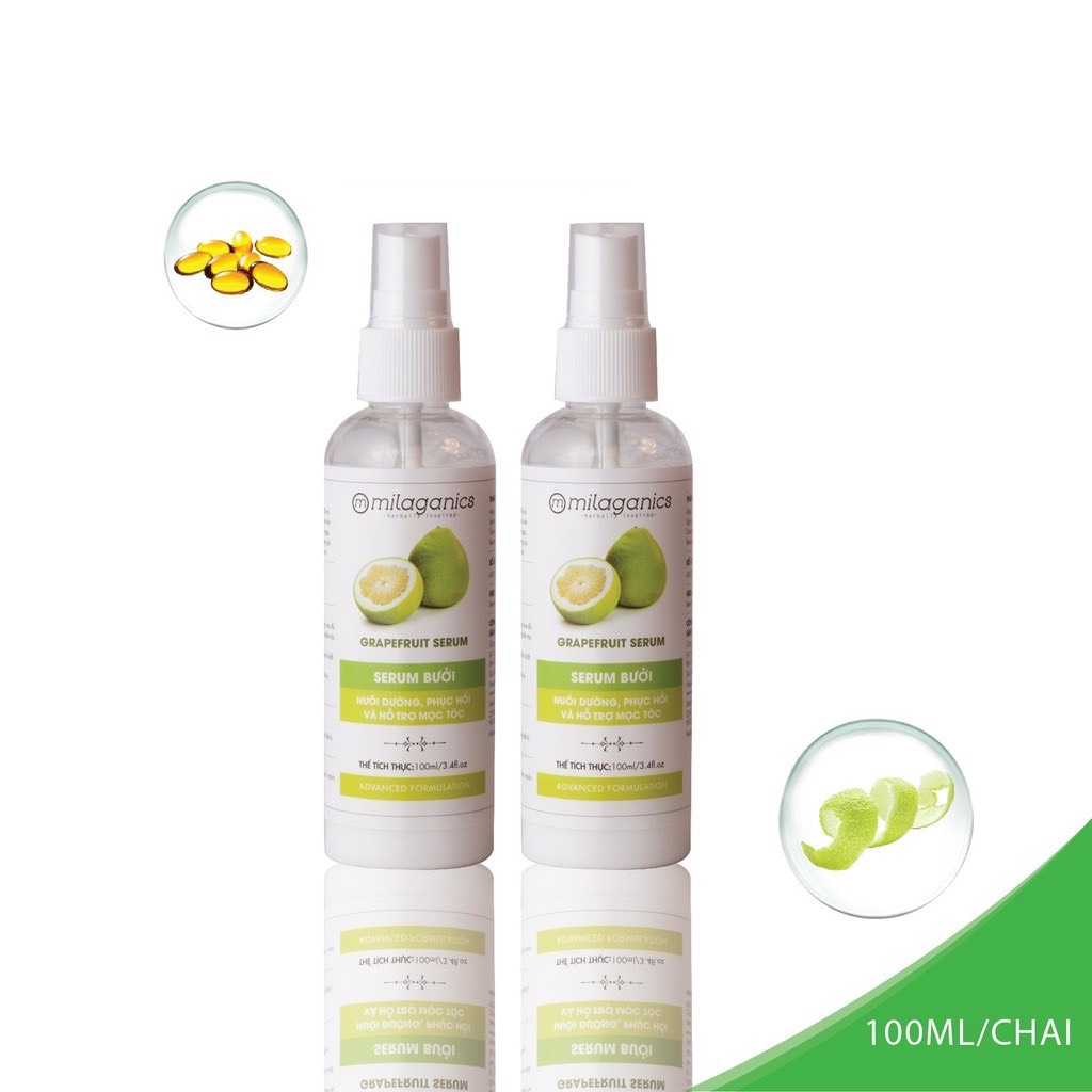 Combo 2 Serum Bưởi Milaganics (100ml/ Chai)