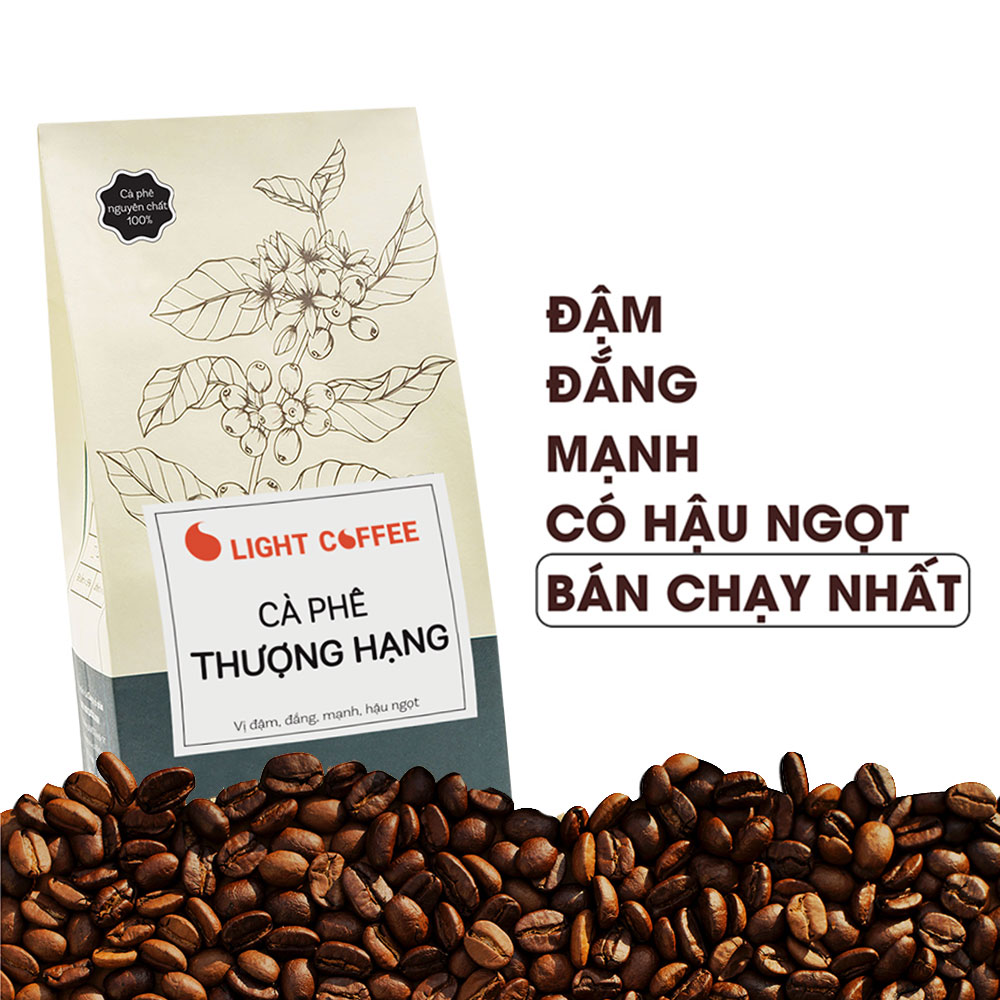 Cà phê rang xay Thượng hạng Light coffee vị đậm, đắng mạnh, hậu ngọt - 500g