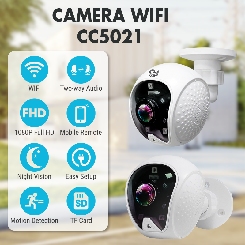 Camera An Ninh - Carecam IP Trong Nhà CC5021 Full HD, Có Màu Quan Sát Ban Đêm, Đàm Thoại 2 Chiều Rõ Ràng - Hàng Nhập Khẩu