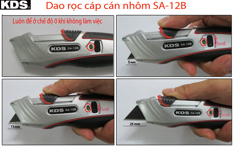 DAO RỌC CÁP CÁN NHÔM KDS SA-12B