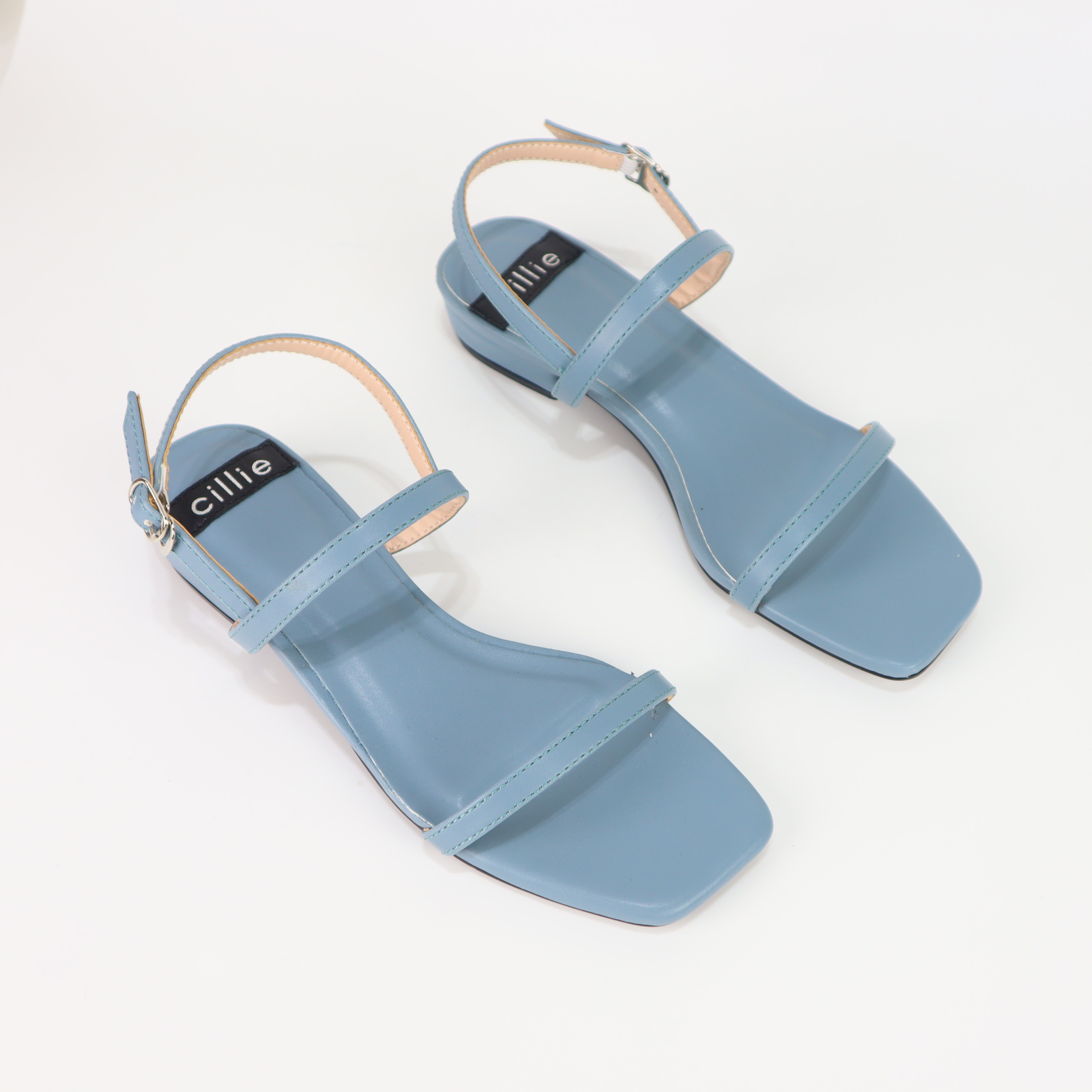 Giày sandal nữ quai ngang Cillie cao 2cm 1002