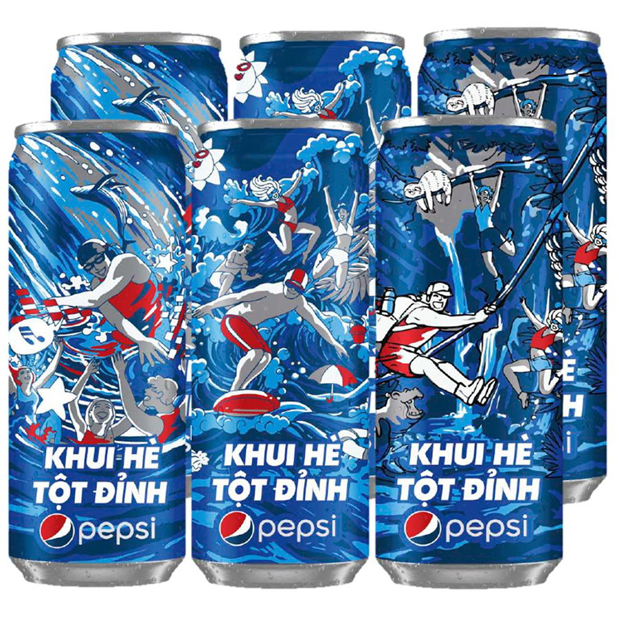 Nước ngọt Pepsi 330ml 6 Lon