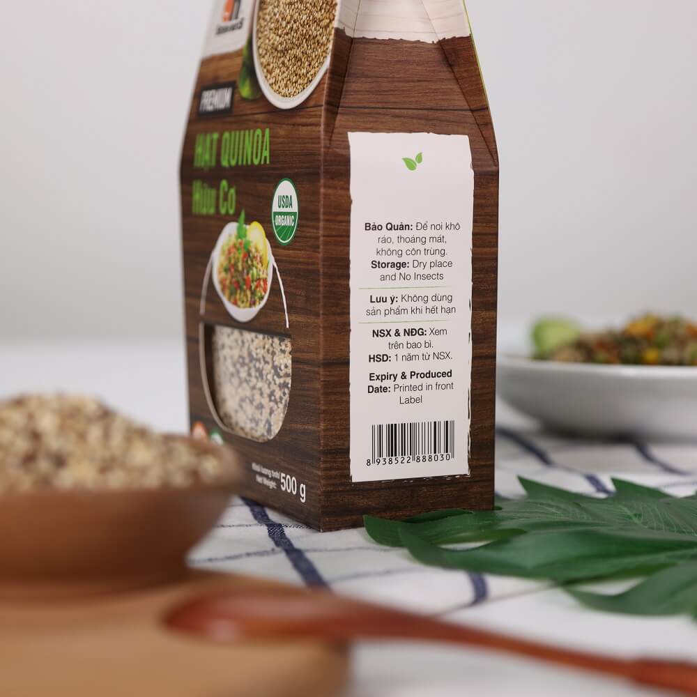 Hộp Mix 3 loại Hạt Quinoa  Smile Nuts 500g - Gồm Quinoa Trắng, Quinoa Đen và Quinoa Đỏ - Mixed Quinoa Seed Smile Nuts 500g