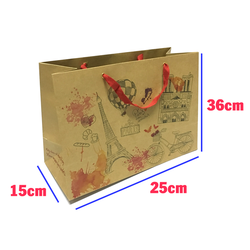 Combo 03 túi Kraft ngang đại (36 x 25 x15 cm) - Giao mẫu ngẫu nhiên