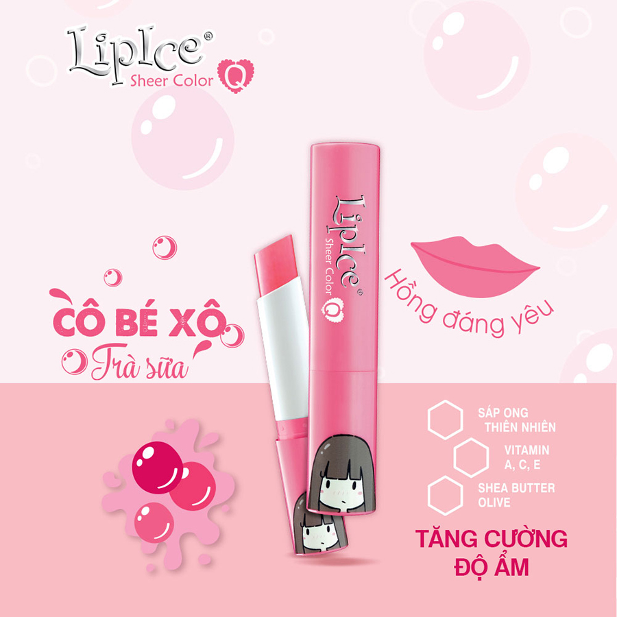 Son dưỡng có màu tự nhiên LipIce Sheer Color Q Strawberry Tea (Trà dâu) 2.4g