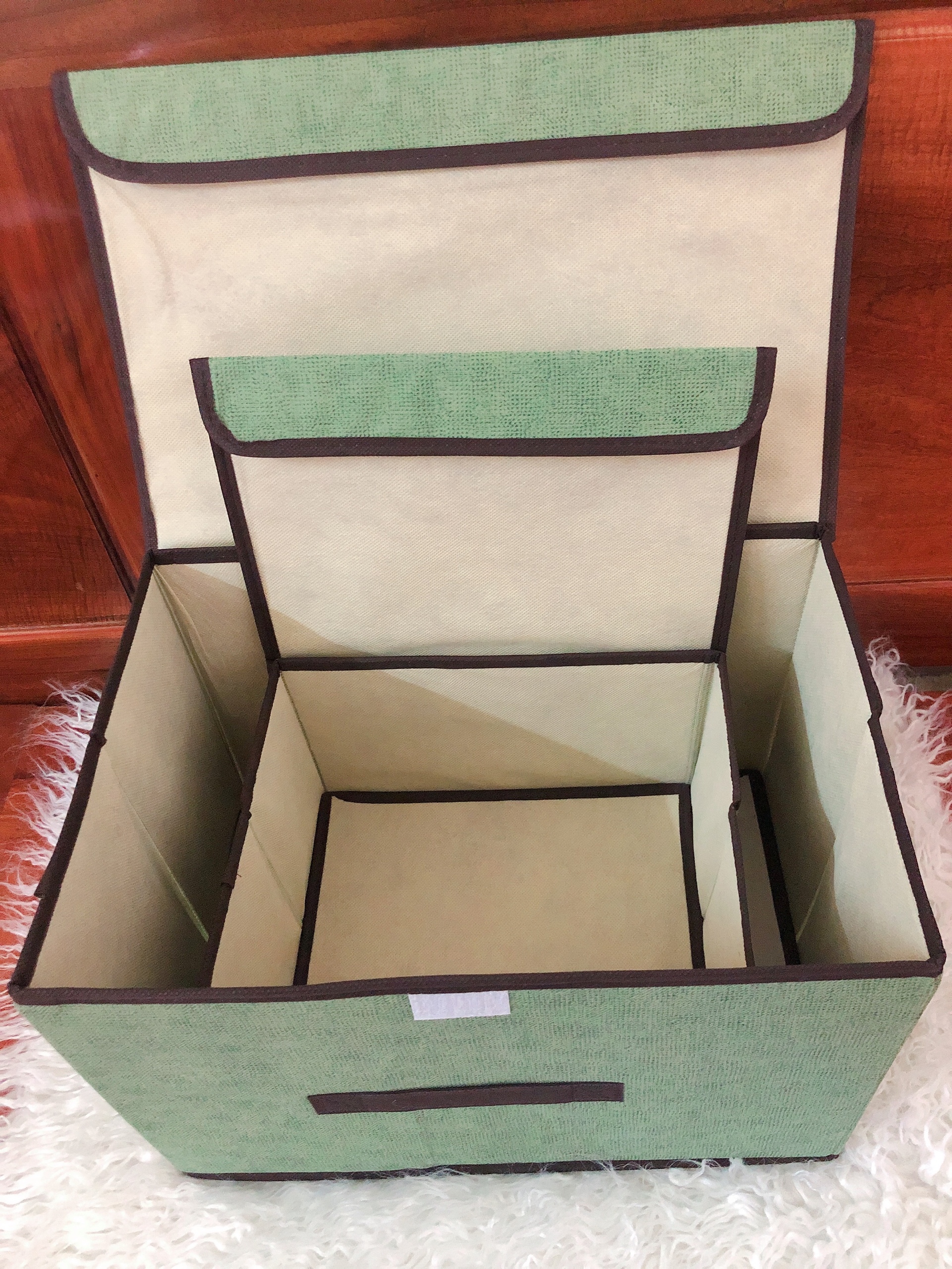 Combo 2 hộp đựng Nhà của Mẹ chất liệu vải bố, dùng để lưu trữ đồ đạc, quần áo đa năng - màu sắc giao ngẫu nhiên