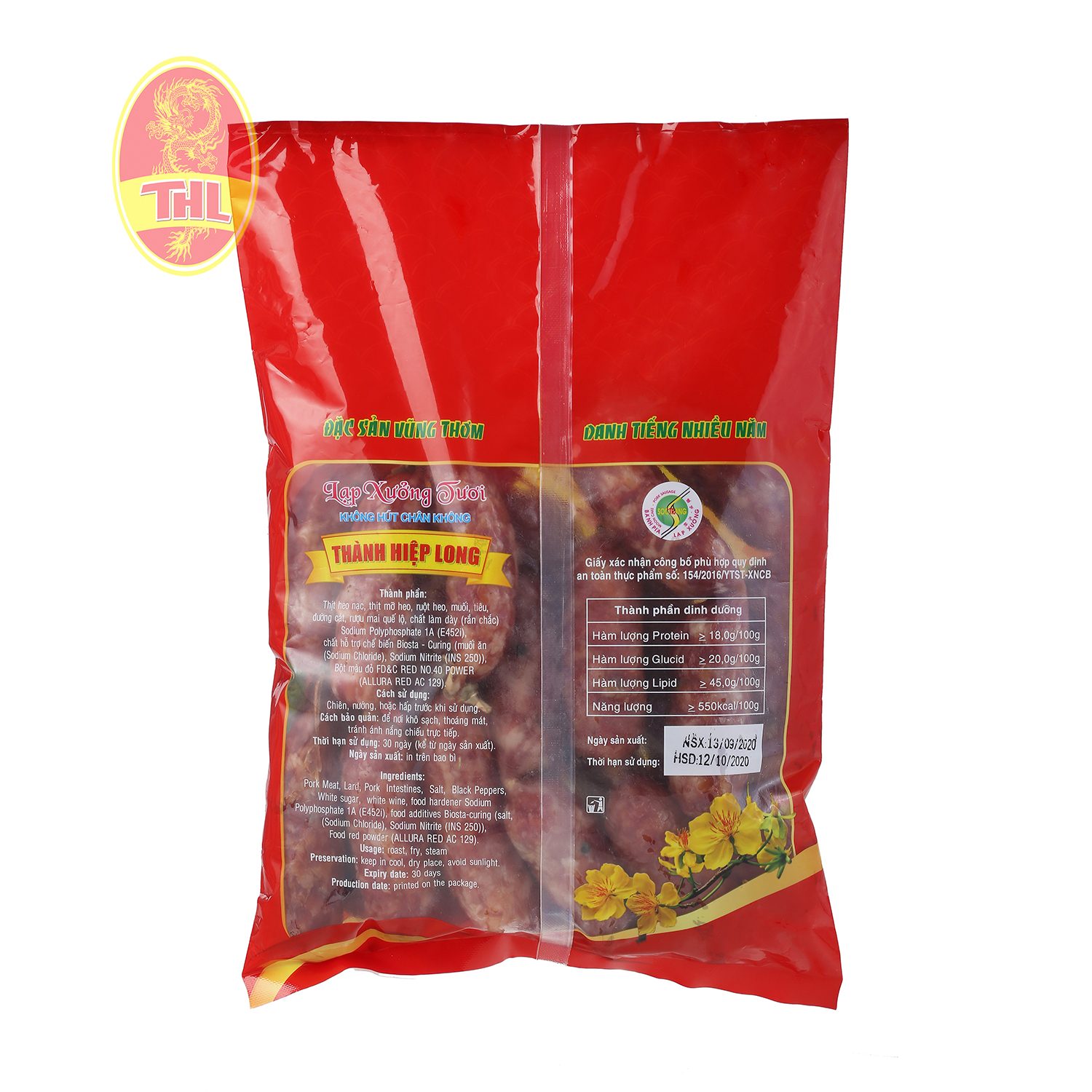 Lạp xưởng tươi Mai Quế Lộ Sóc Trăng - Bao bì 1kg