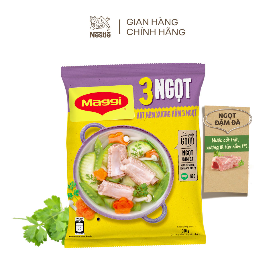 Hạt nêm MAGGI Xương Hầm 3 ngọt Heo gói 900g