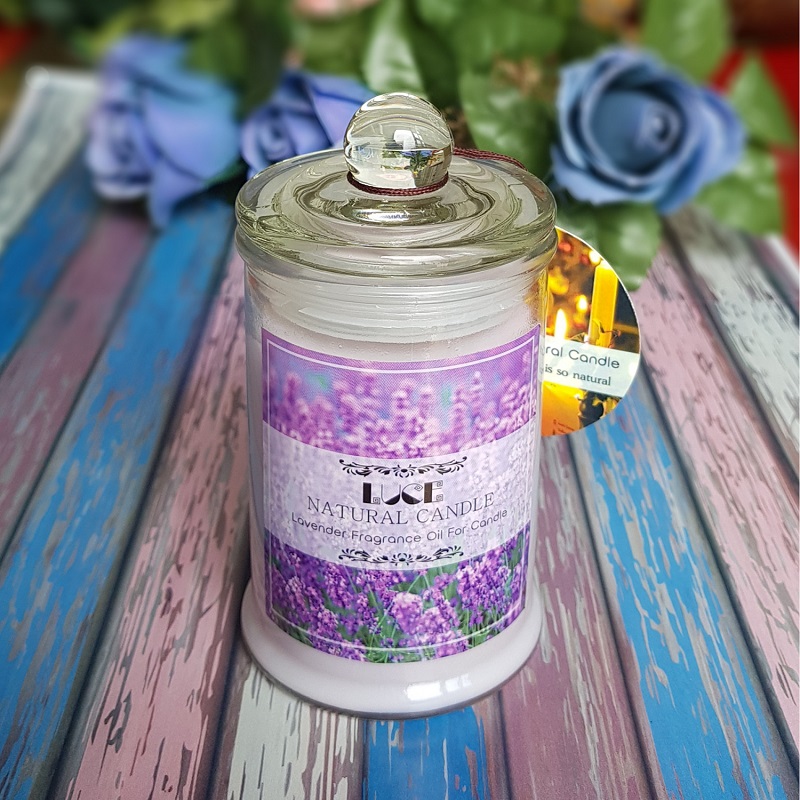 Nến thơm lọ thủy tinh oải hương không khói Ecolife - Aroma Candles Lavender Jar