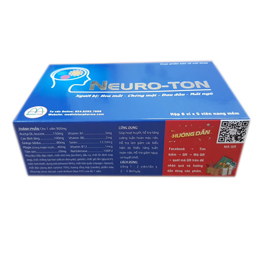 Combo 4 Hộp Bổ Não NEUROTON Dành Cho Người Già Hỗ Trợ Cải Thiện Mất Ngủ, Suy Giảm Trí Nhớ, Tăng Cường Tuần Hoàn Máu 60 Viên/Hộp