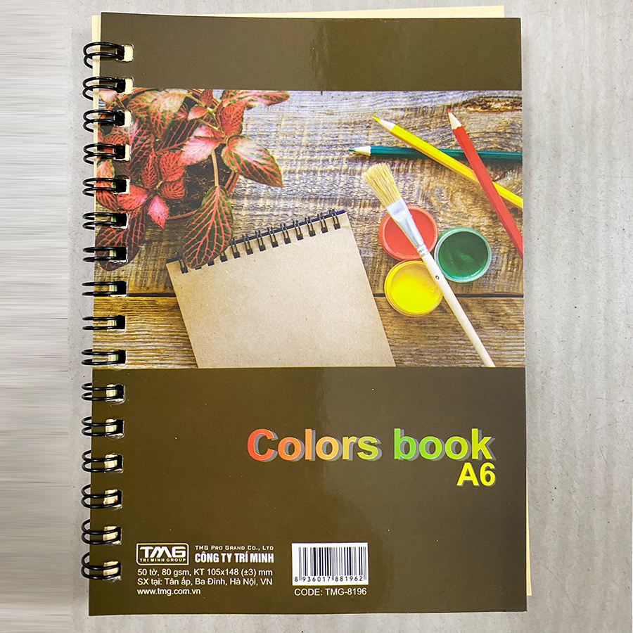 Lốc 3 Quyển Sổ Lò Xo Colors Book 8196 A6 -50 Tờ - Giao Mẫu Ngẫu Nhiên