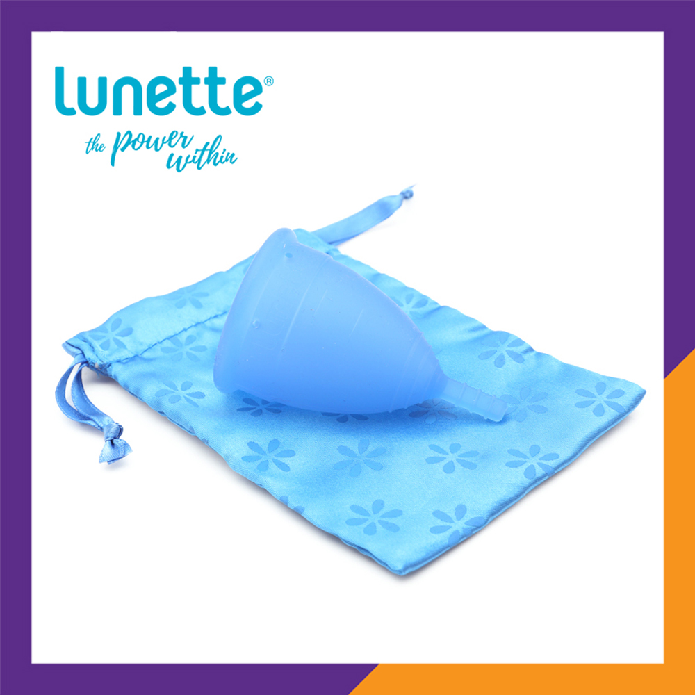 Cốc Nguyệt San Lunette Màu Xanh - Vật Liệu 100% Silicon Y Tế Đạt Chứng Nhận FDA - Nguyên Tem Niêm Phong - Sản Xuất Tại Phần Lan - Hàng Chính Hãng - Lunette Menstrual Cup Blue