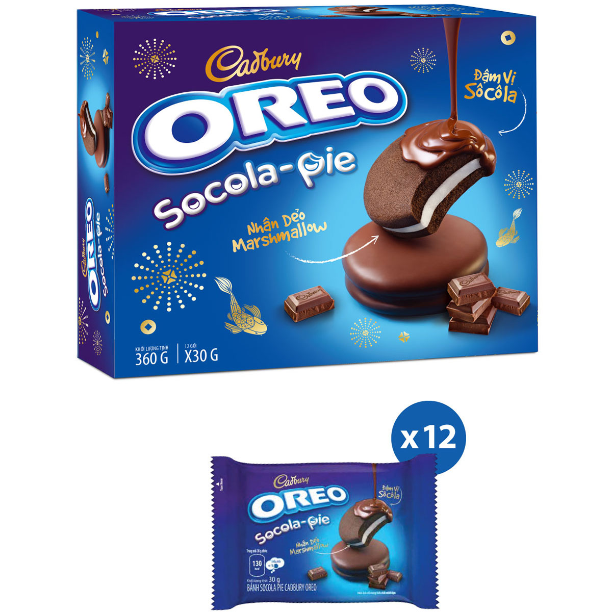 Combo 2 Hộp Bánh OREO Socola Pie 2x360g