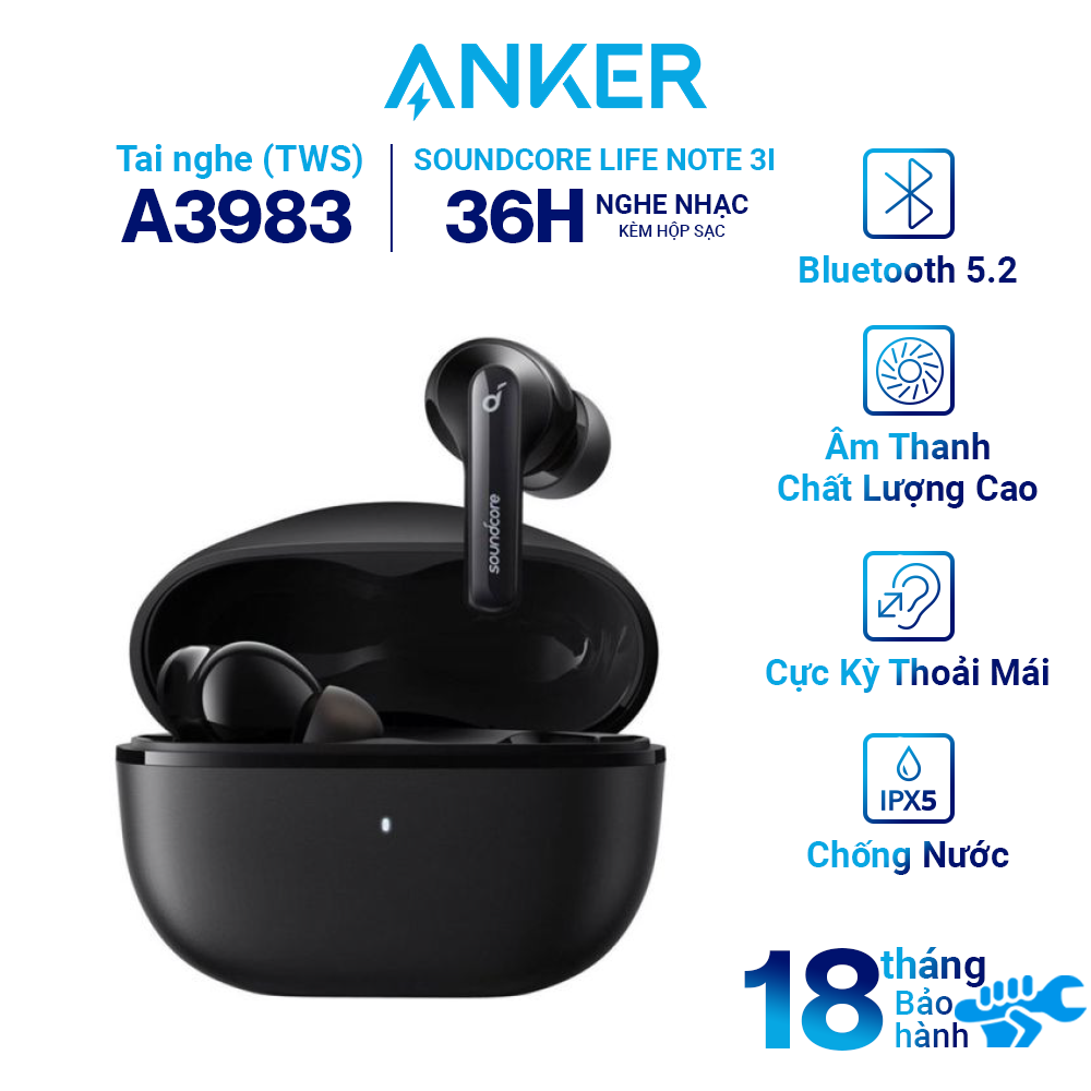 Tai Nghe Bluetooth ANKER Soundcore Life Note 3i A3983 - Hàng Chính Hãng