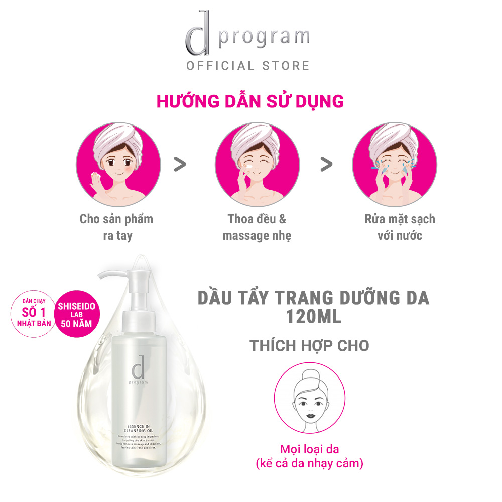 DẦU TẨY TRANG D PROGRAM DƯỠNG DA 120ML