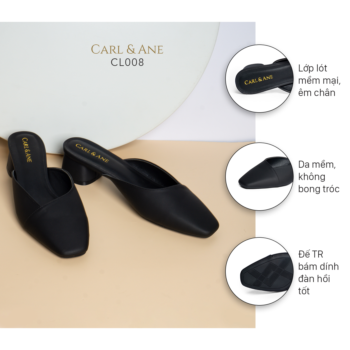 Erosska - Giày cao gót thời trang Erosska bít mũi gót vuông kiểu dáng đơn giản cao 4cm CL008