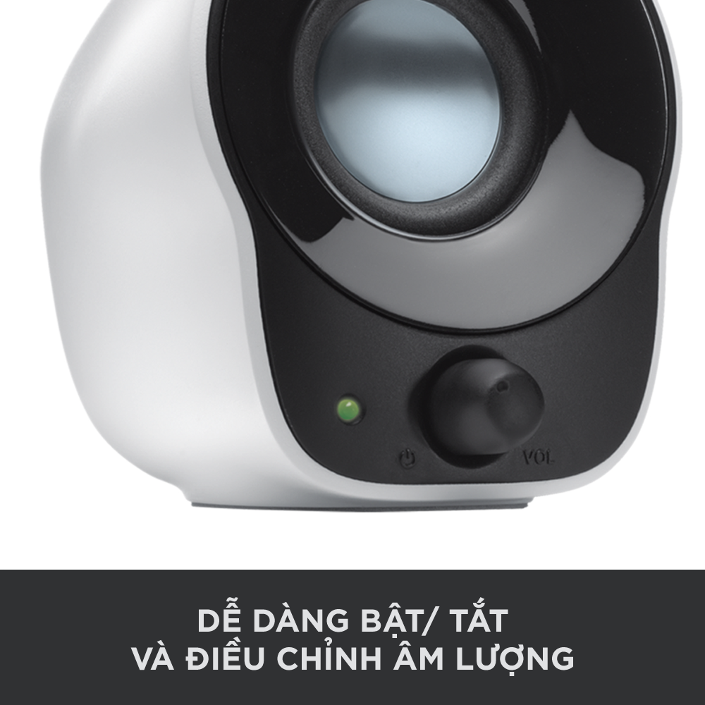 Loa âm thanh nổi có dây Logitech Z121 - Kết nối jack 3.5mm và USB-A, điều chỉnh độ dài dây ở mặt sau, nhỏ gọn, phù hợp PC/ Laptop - Hàng chính hãng