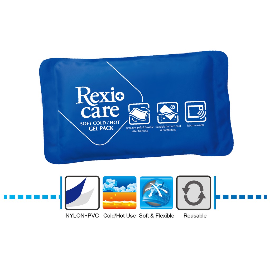 Túi Chườm Gel Hot/ Cold R&amp;R Rexi Care giúp Giảm Đau,Hạ Sốt size nhỏ 28.5cm x 11.5cm
