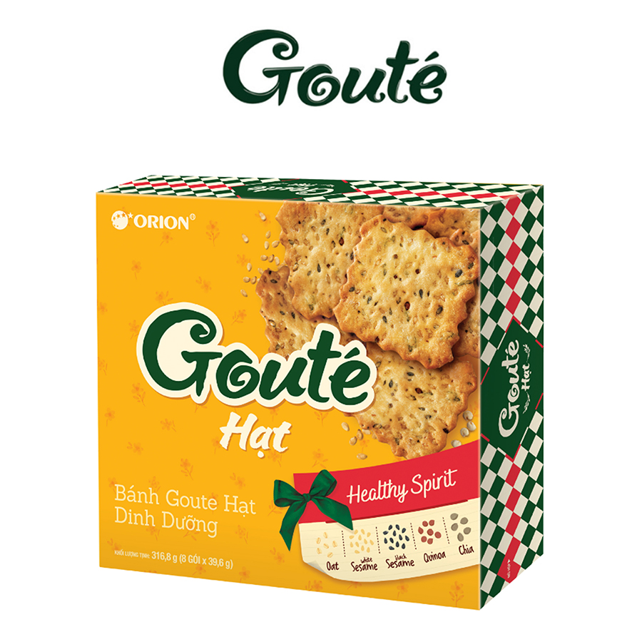 Bánh Goute Hạt dinh dưỡng hộp 8 gói (316.8g)