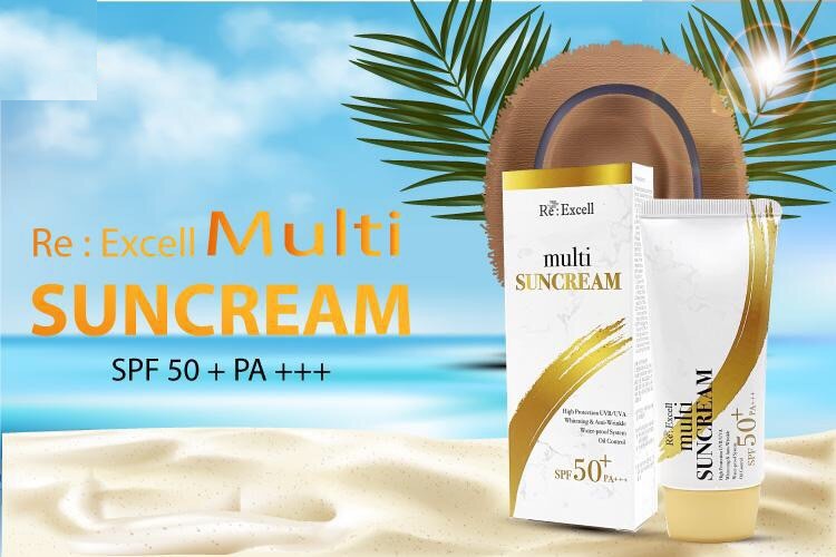 Kem Chống Nắng vật lý Re:Excell Multi Sun Cream SPF 50+/PA+++ R&amp;B VN 50ml