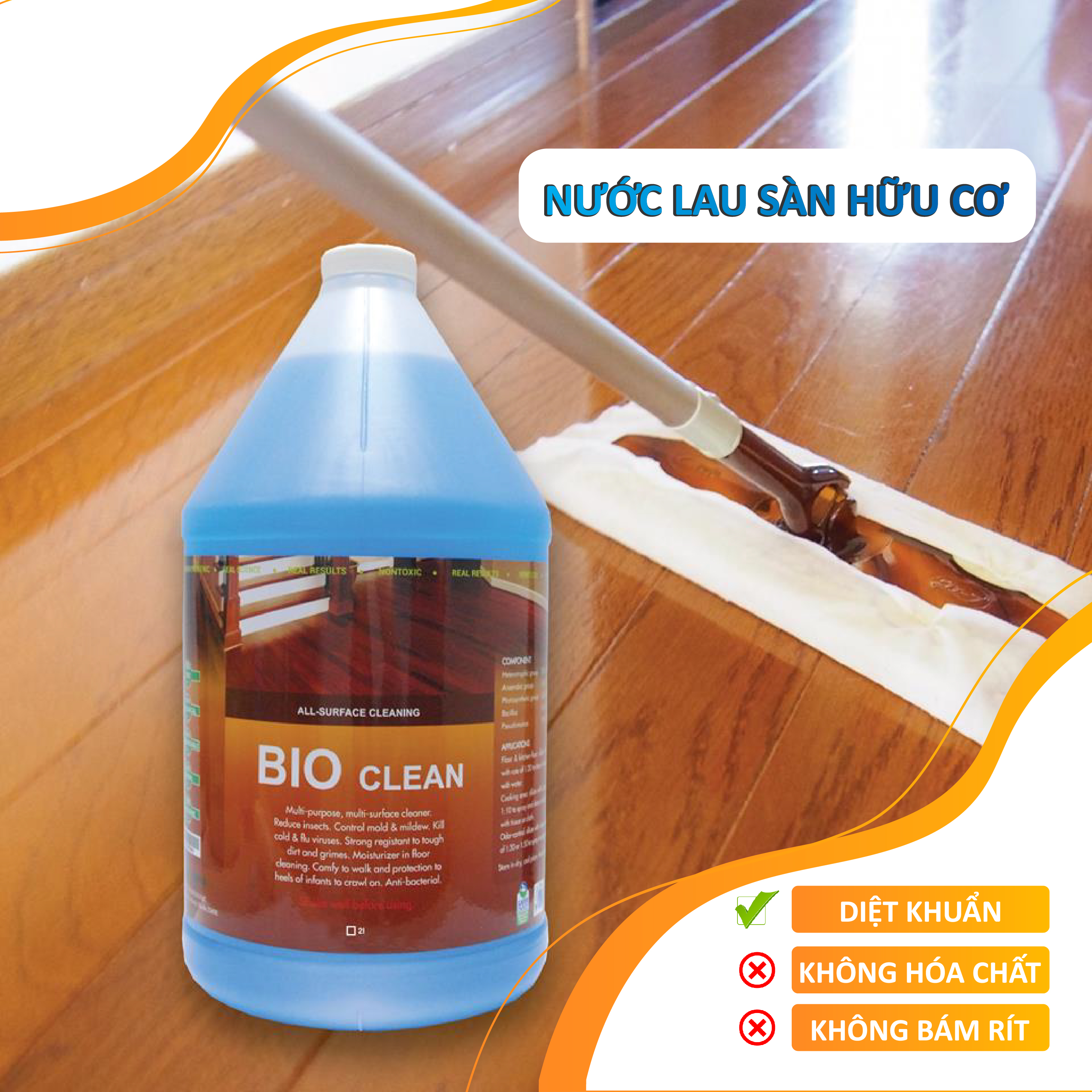 Nước Lau Sàn, Khử Mùi Sinh Học Hữu Cơ BIO CLEAN