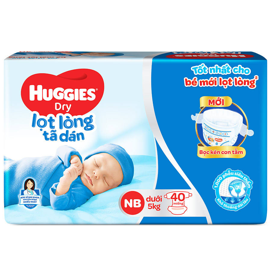 Tã dán sơ sinh Huggies NB40 (<5kg)