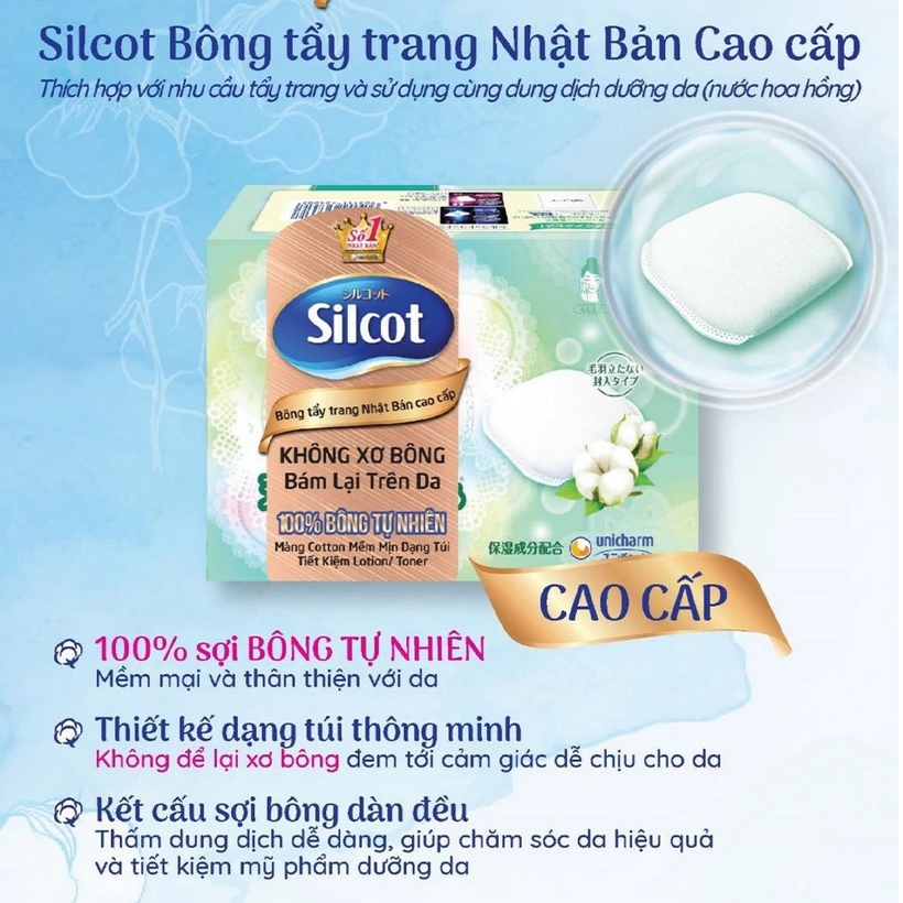 Bộ 4 hộp bông tẩy trang cao cấp Silcot Premium