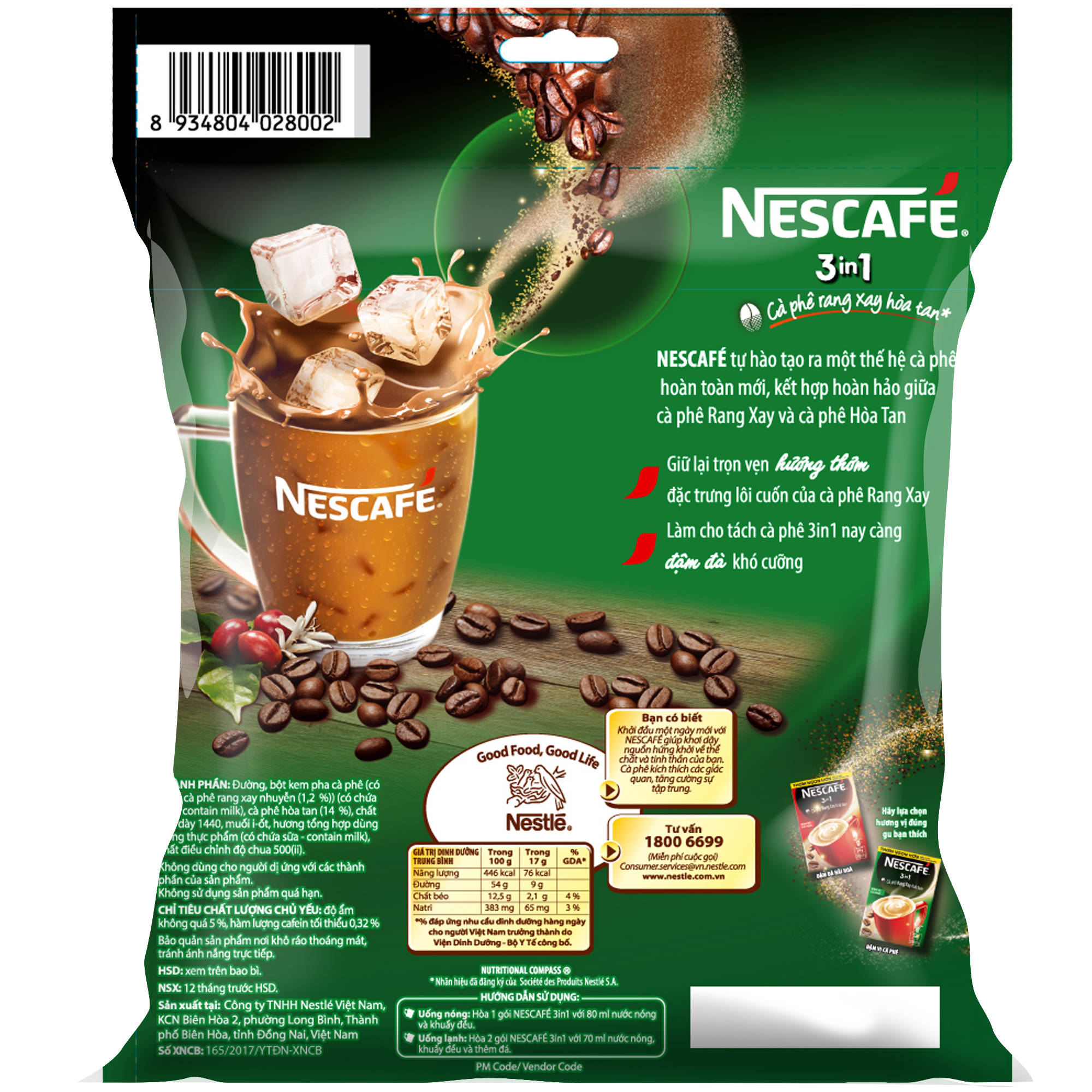 Túi 46 Gói Nescafé Đậm Vị Cà Phê (17g)