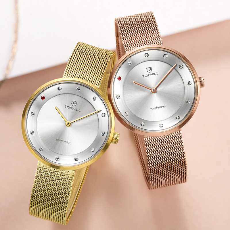 Đồng hồ nữ đính đá chính hãng Thụy Sĩ TOPHILL TS006L.S2637