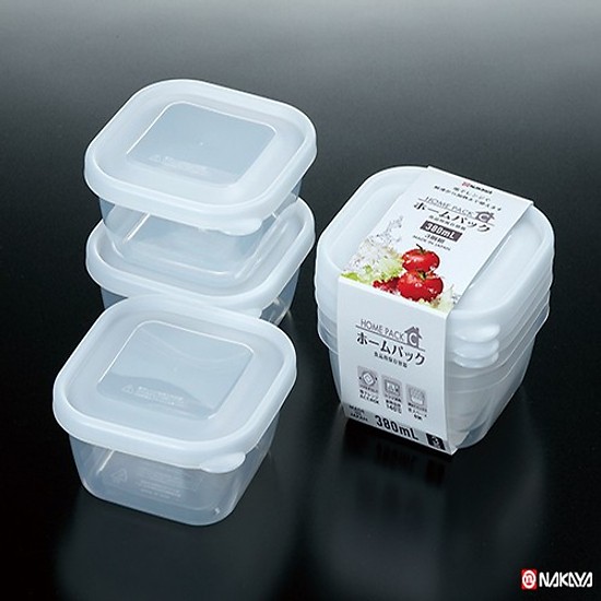 Set 3 Hộp nhựa đựng thực phẩm 380ml Nakaya