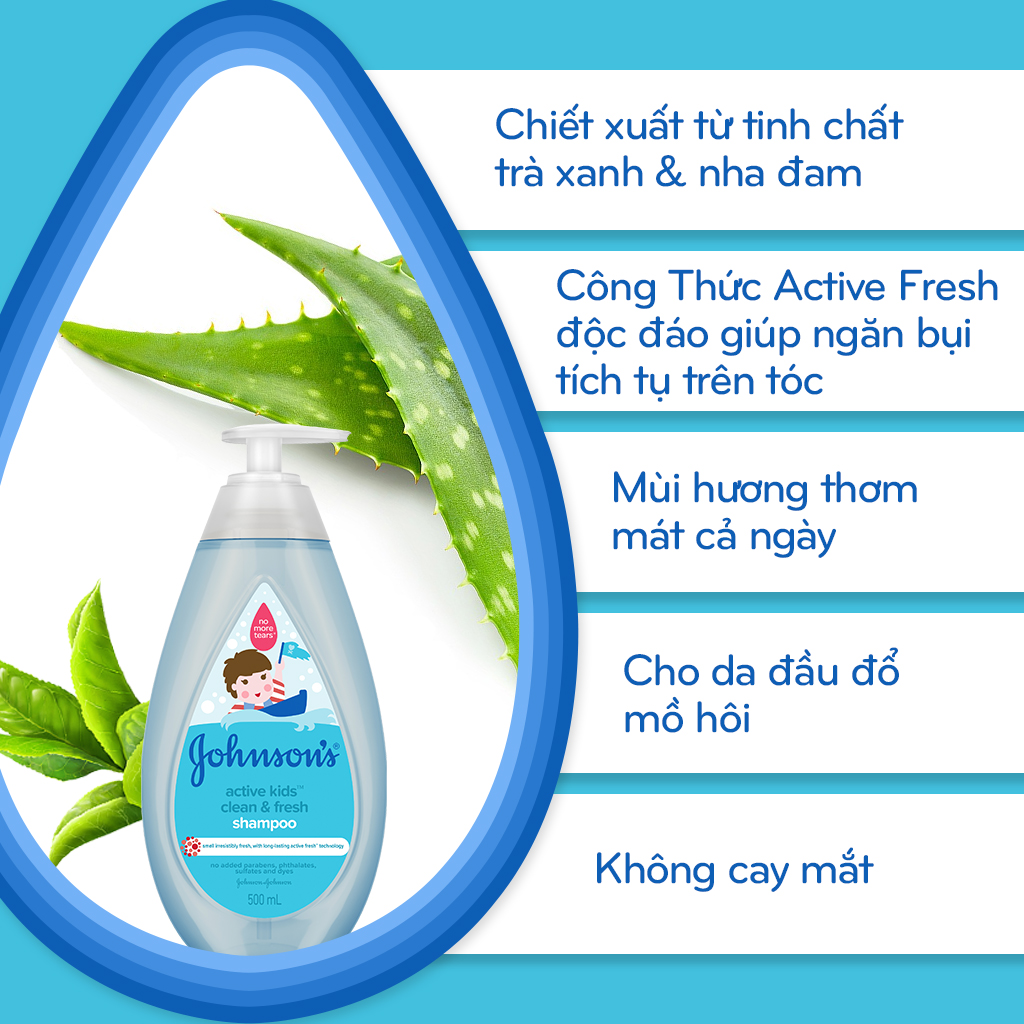 Dầu gội Johnson's Baby thơm mát năng động (500ml)