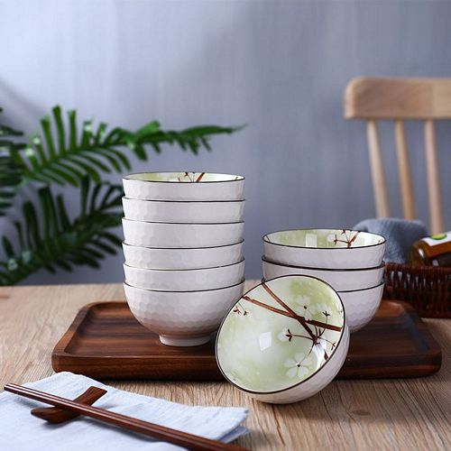 Bộ 6 chén cơm sứ phong cách Nhật Bản hoa văn bốn mùa rực rỡ