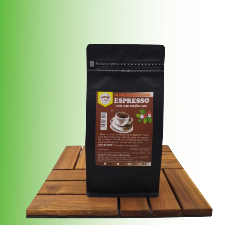 Cà Phê ESPRESSO - Trọng Lượng 200g, 500g, 1kg - Rang Mộc Nguyên Chất - Phù Hợp Pha Máy - Hương Thơm Hảo Hạng, Hậu Đậm, Vị Đắng Vừa - Coffee New