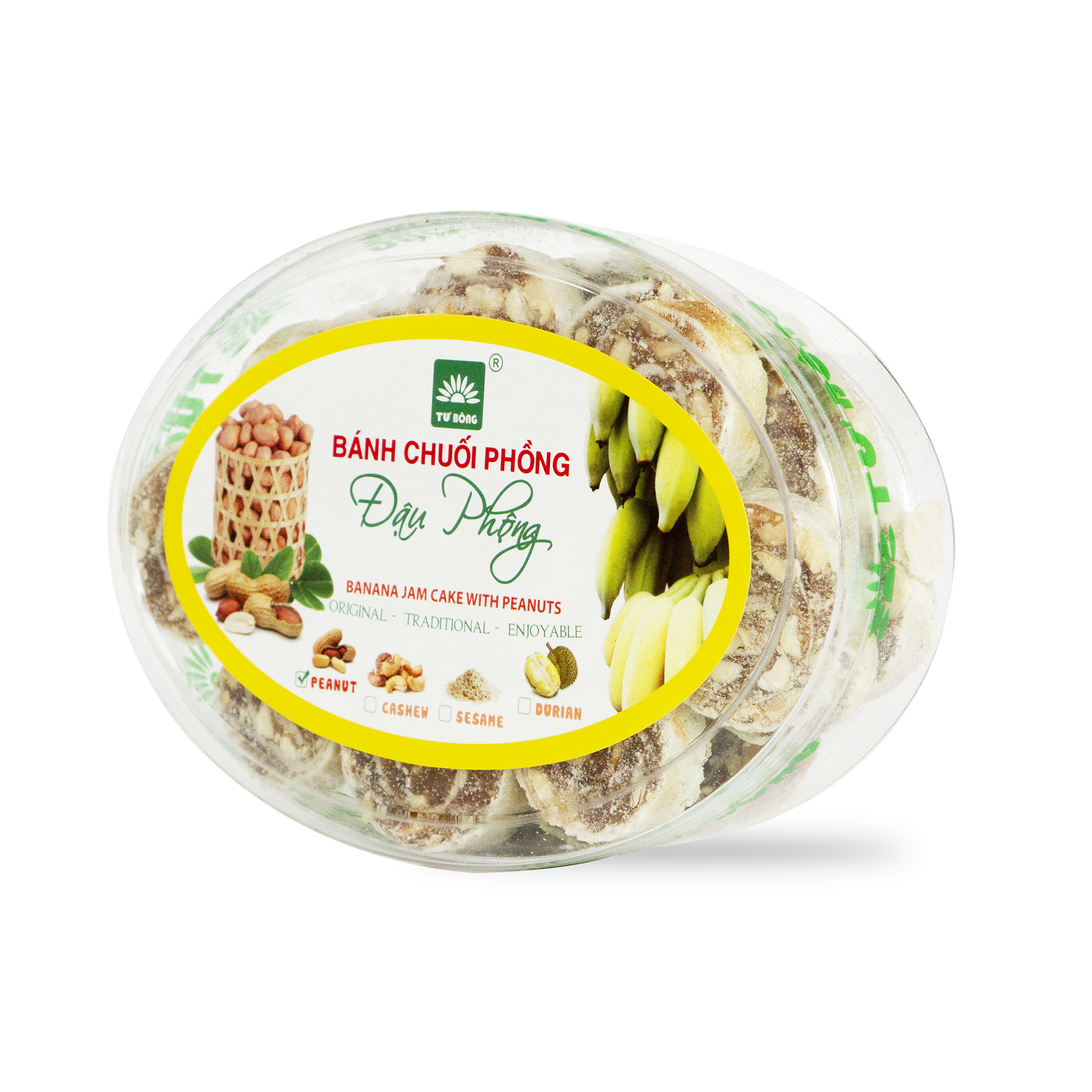 Bánh chuối phồng đậu phộng TƯ BÔNG