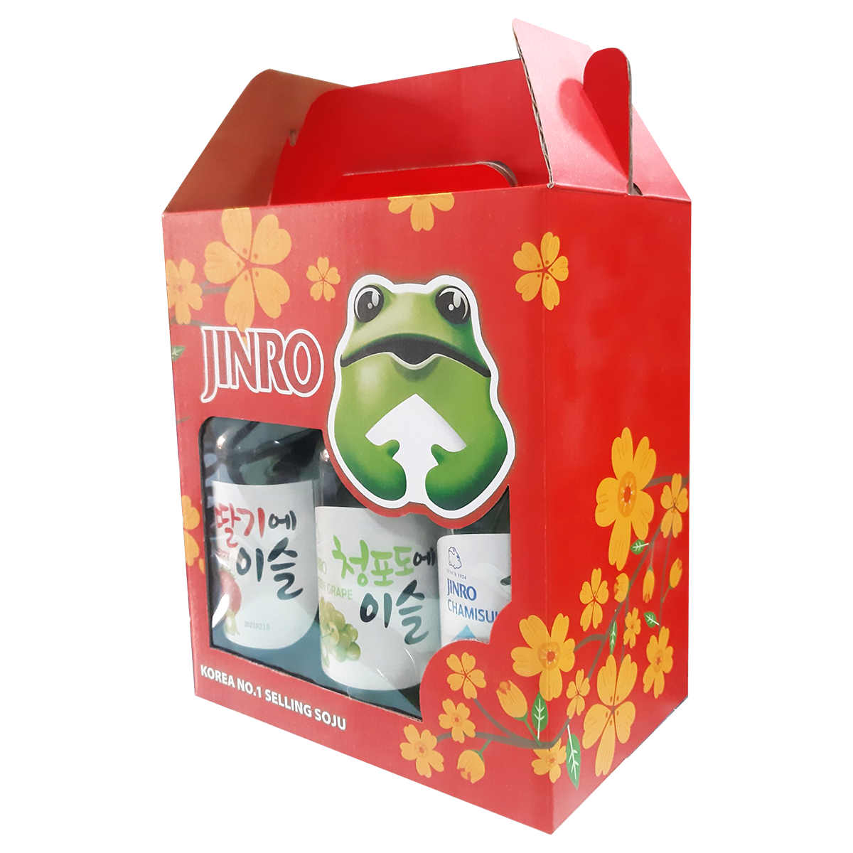 Set 6 chai rượu soju Hàn Quốc 13% - 16.9%: Fresh + Bưởi + Mận + Dâu + Nho + Jinro is back Có Hộp