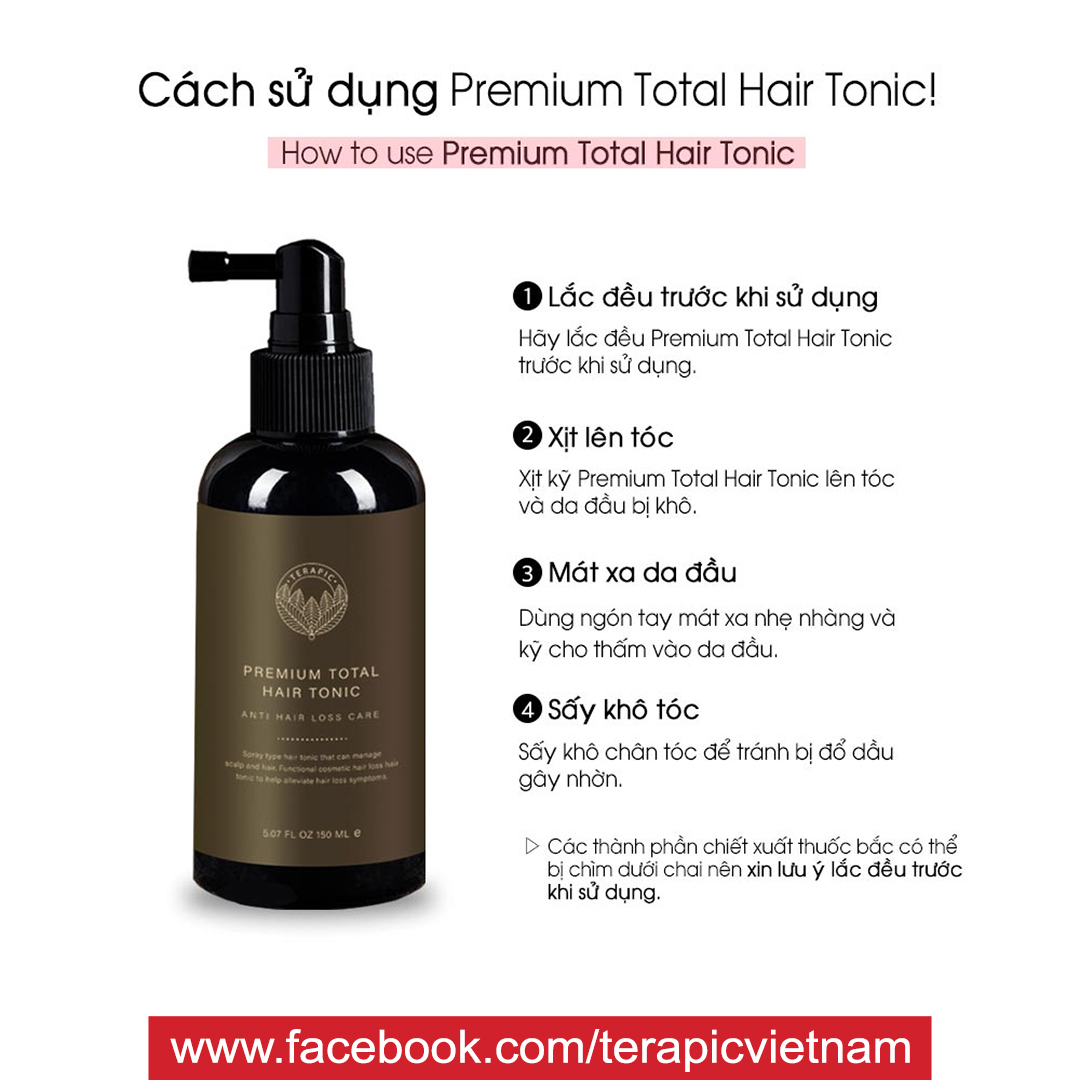 Xịt Dưỡng Tóc Kích Mọc TERAPIC Premium Total Hair Tonic 150 ml