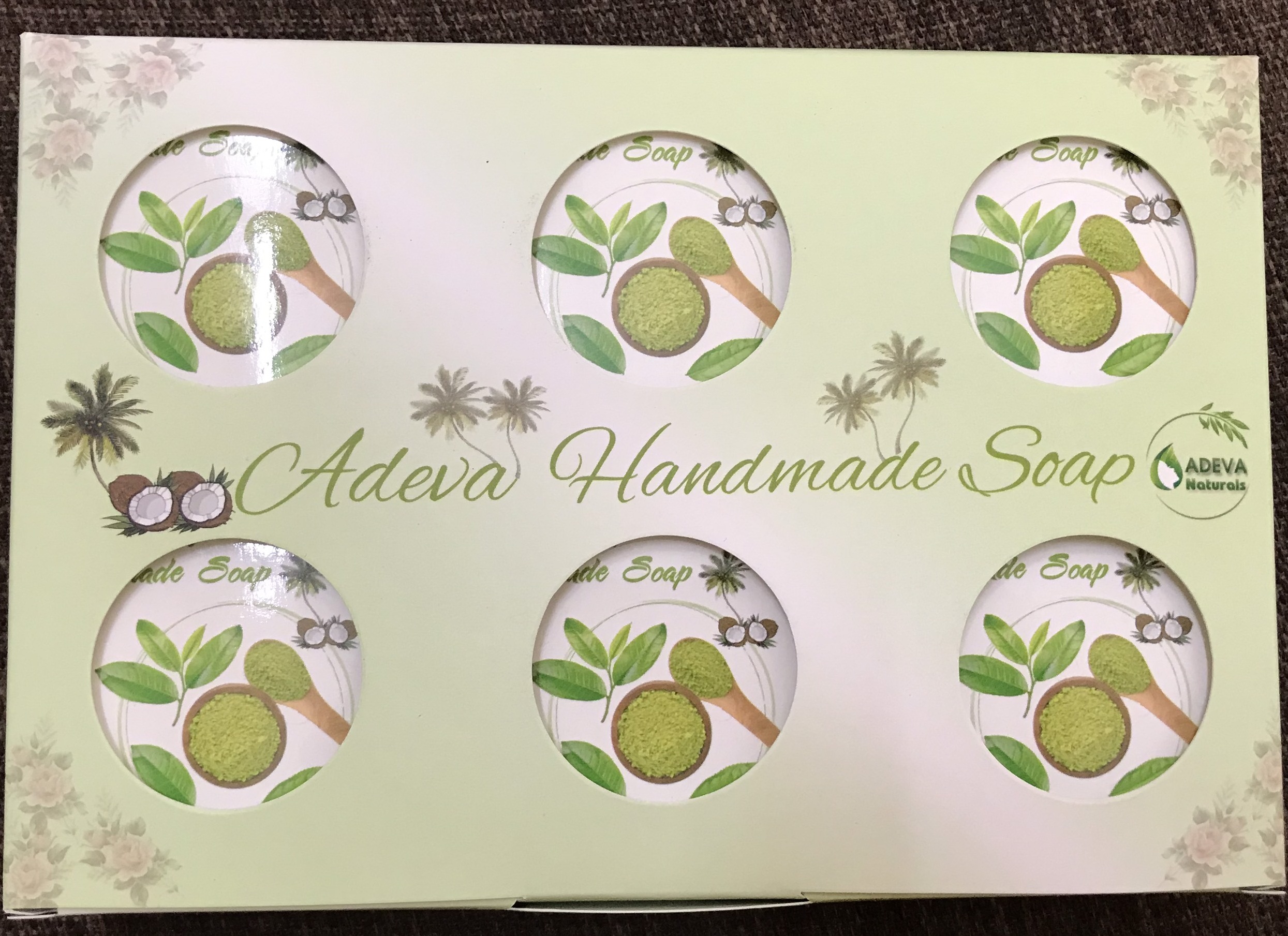 Xà phòng handmade Trà Xanh - Adeva Naturals - Set 6 soap
