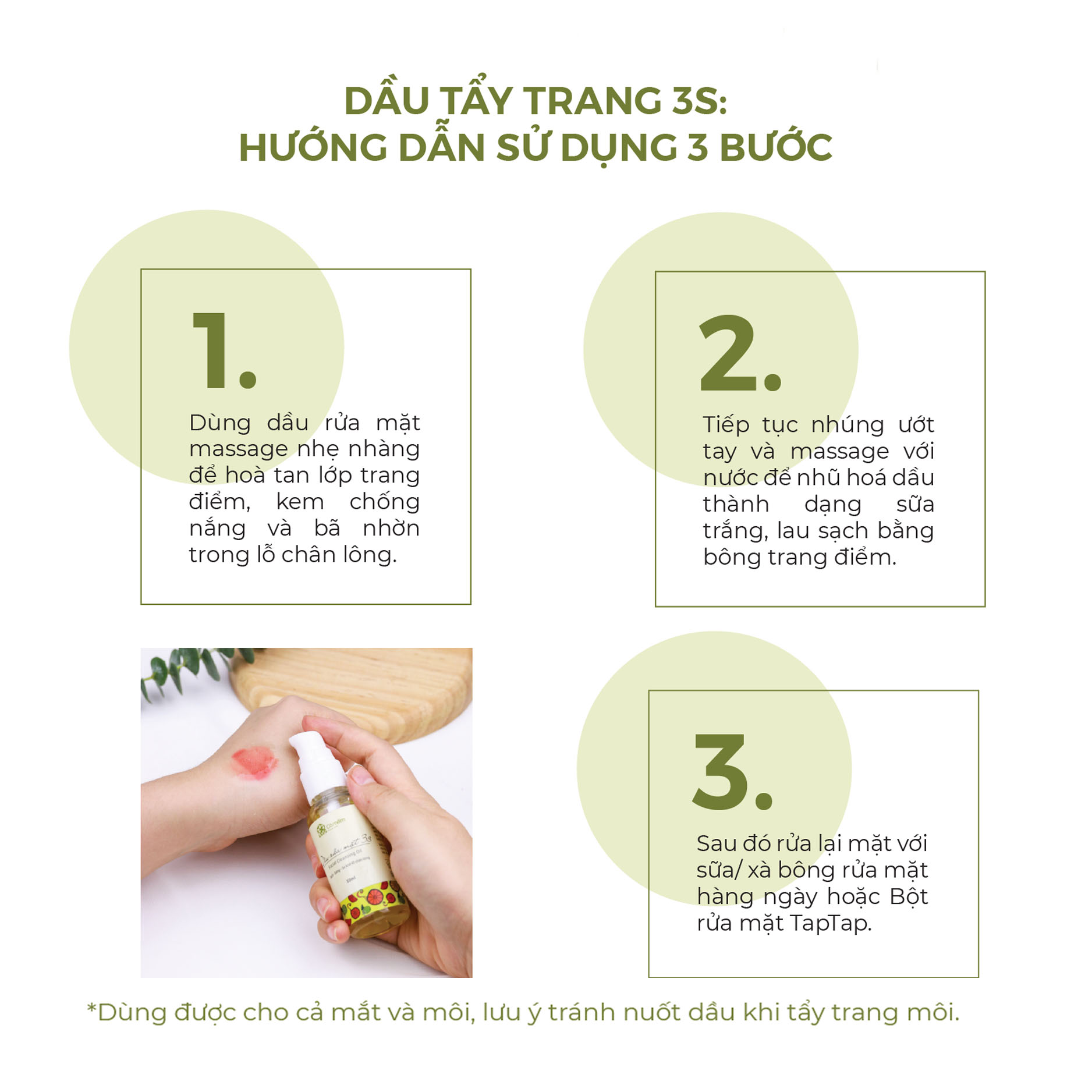 Dầu Rửa Mặt Tẩy Trang 3S Giúp Sạch Lớp Trang Điểm Sạch Sâu Và Se Khít Lỗ Chân Lông Giúp Da Mặt Khỏe Mạnh Và Sáng Mịn Cỏ Mềm 50ml