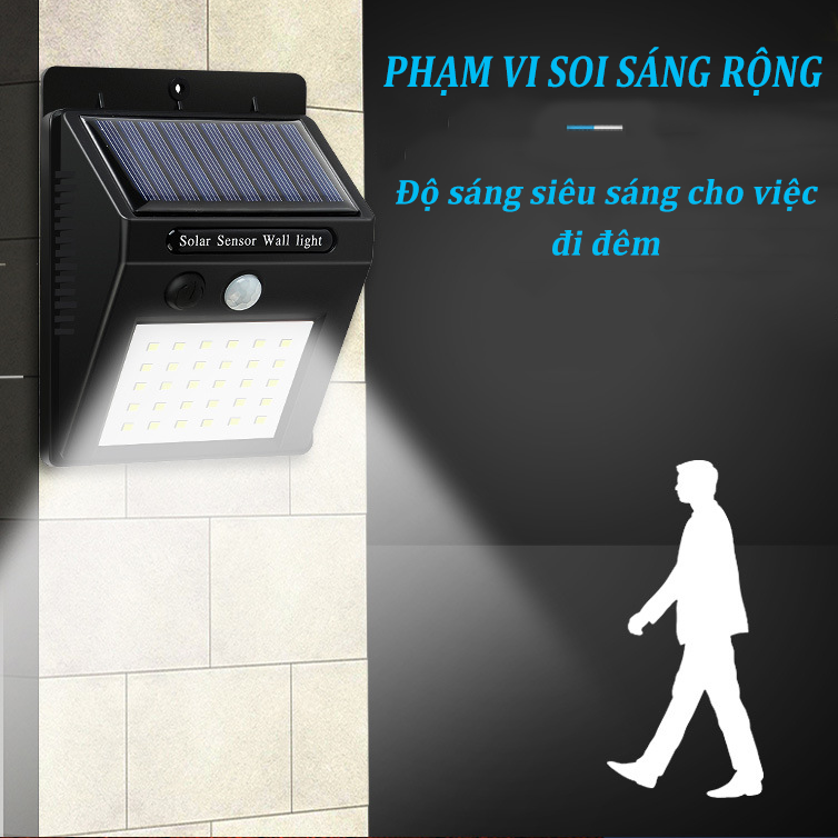 Đèn cảm biến hồng ngoại năng lượng mặt trời 20 LED