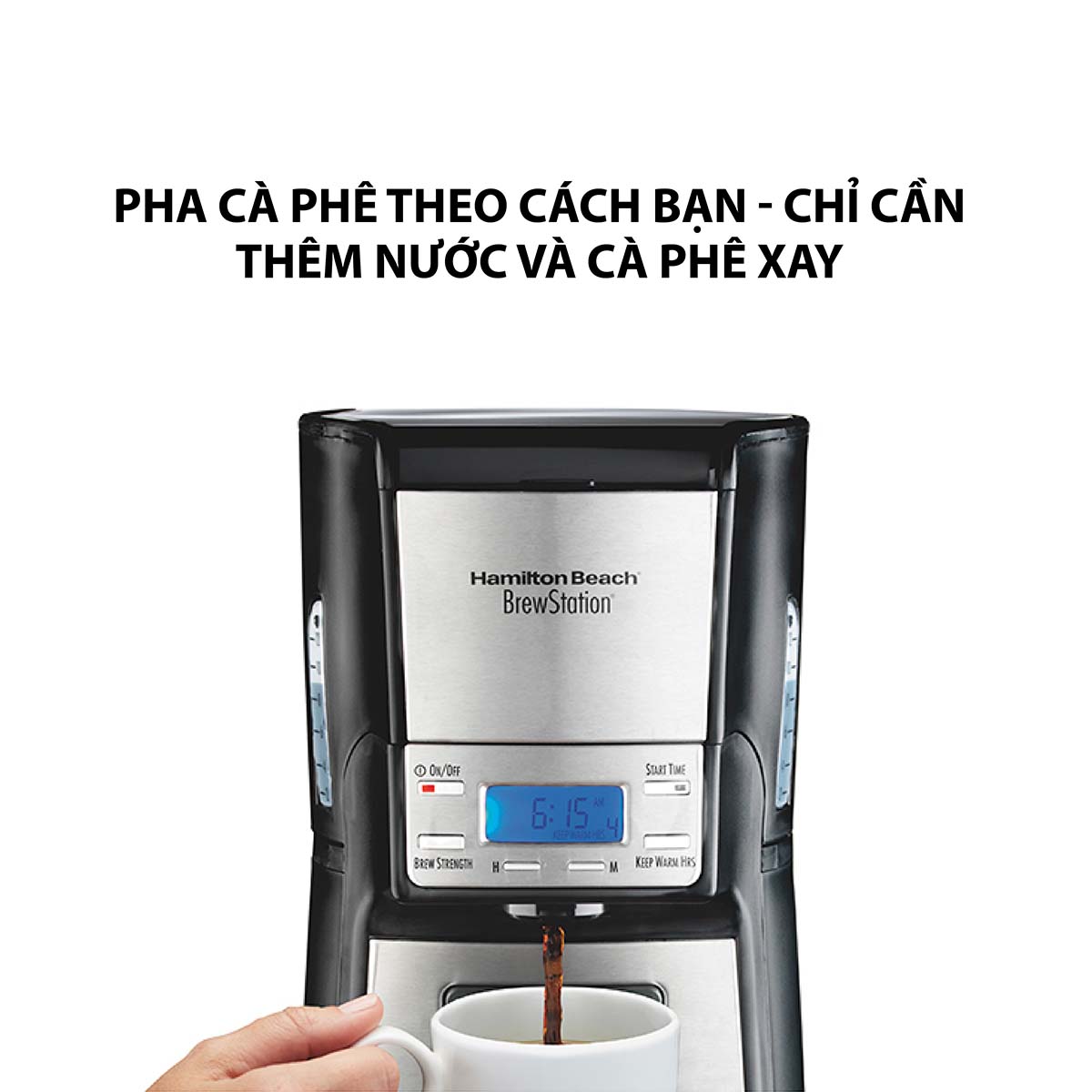 Máy Pha Cà Phê Hamilton Beach BrewStation 12 Cup - 48465-SAU - Hàng Chính Hãng