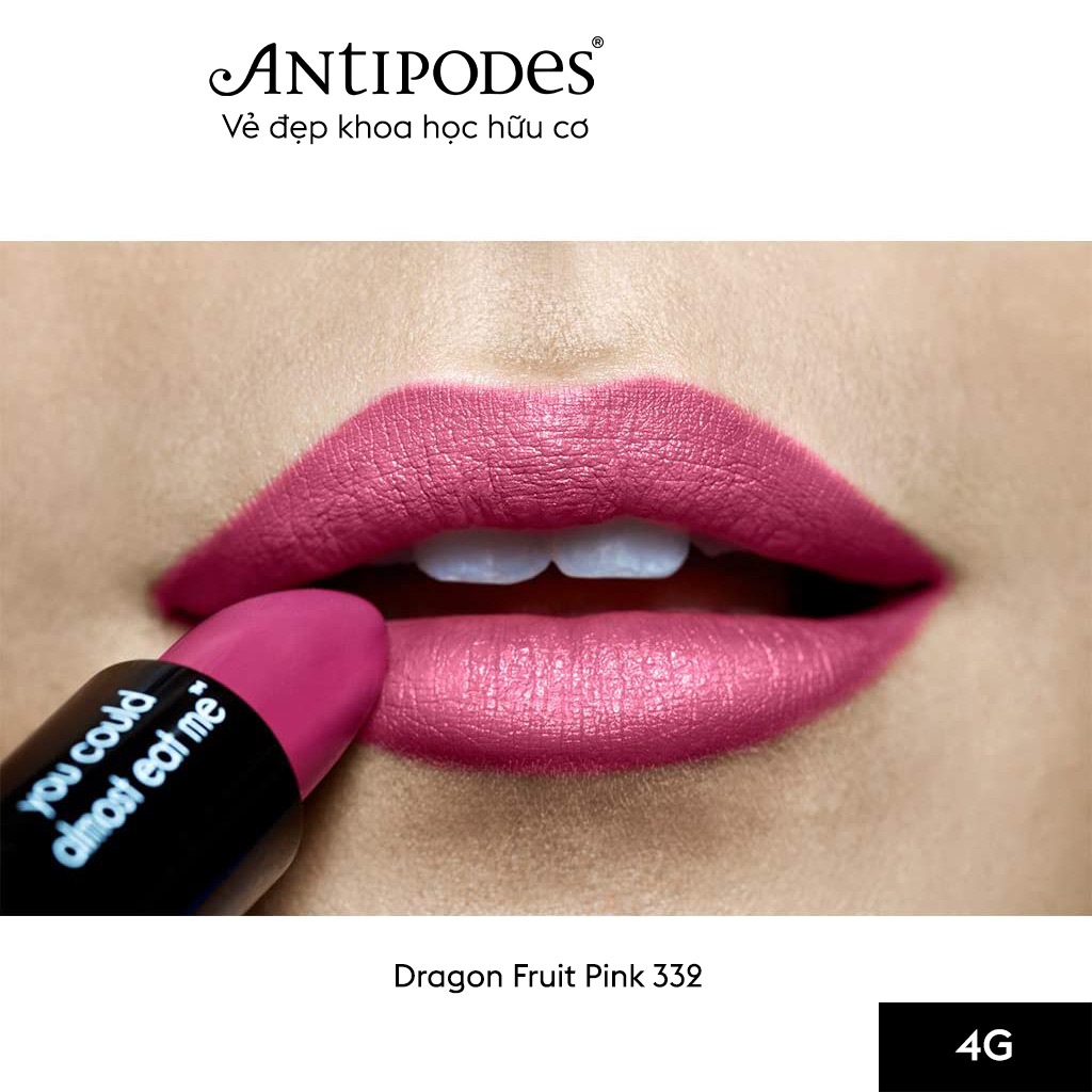 Son Môi Thiên Nhiên Màu #9 Hồng Tươi Antipodes Lipstick Dragon Fruit Pink 332 4g