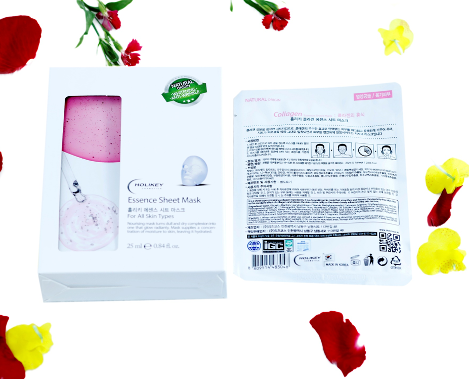 Combo 10 Túi mặt nạ giấy - Mặt nạ dưỡng trắng da chiết xuất từ collagen làm căng và trắng da Holikey Hàn Quốc 25mlx10